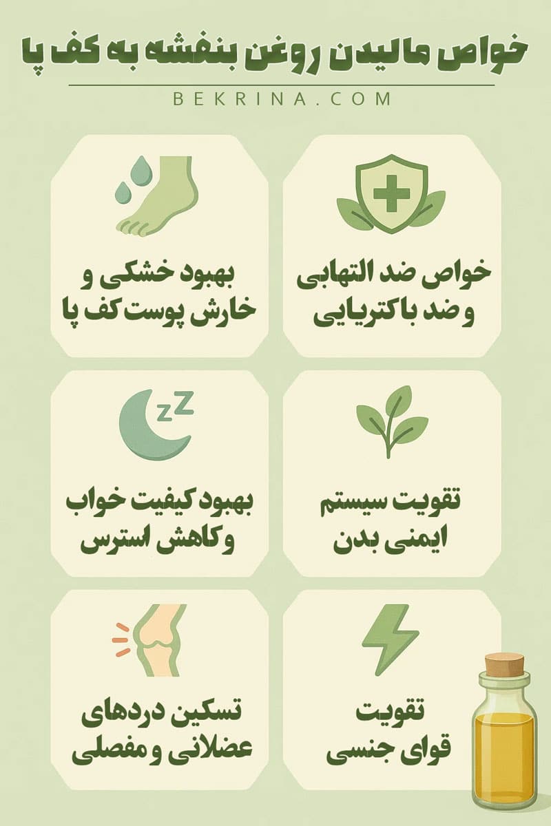 خواص روغن بنفشه برای کف پا