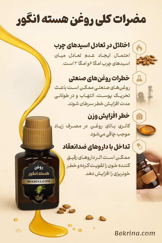 عوارض روغن هسته انگور