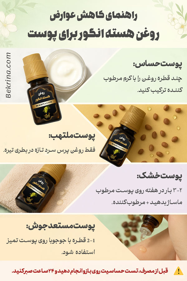 خطرات روغن هسته انگور برای پوست