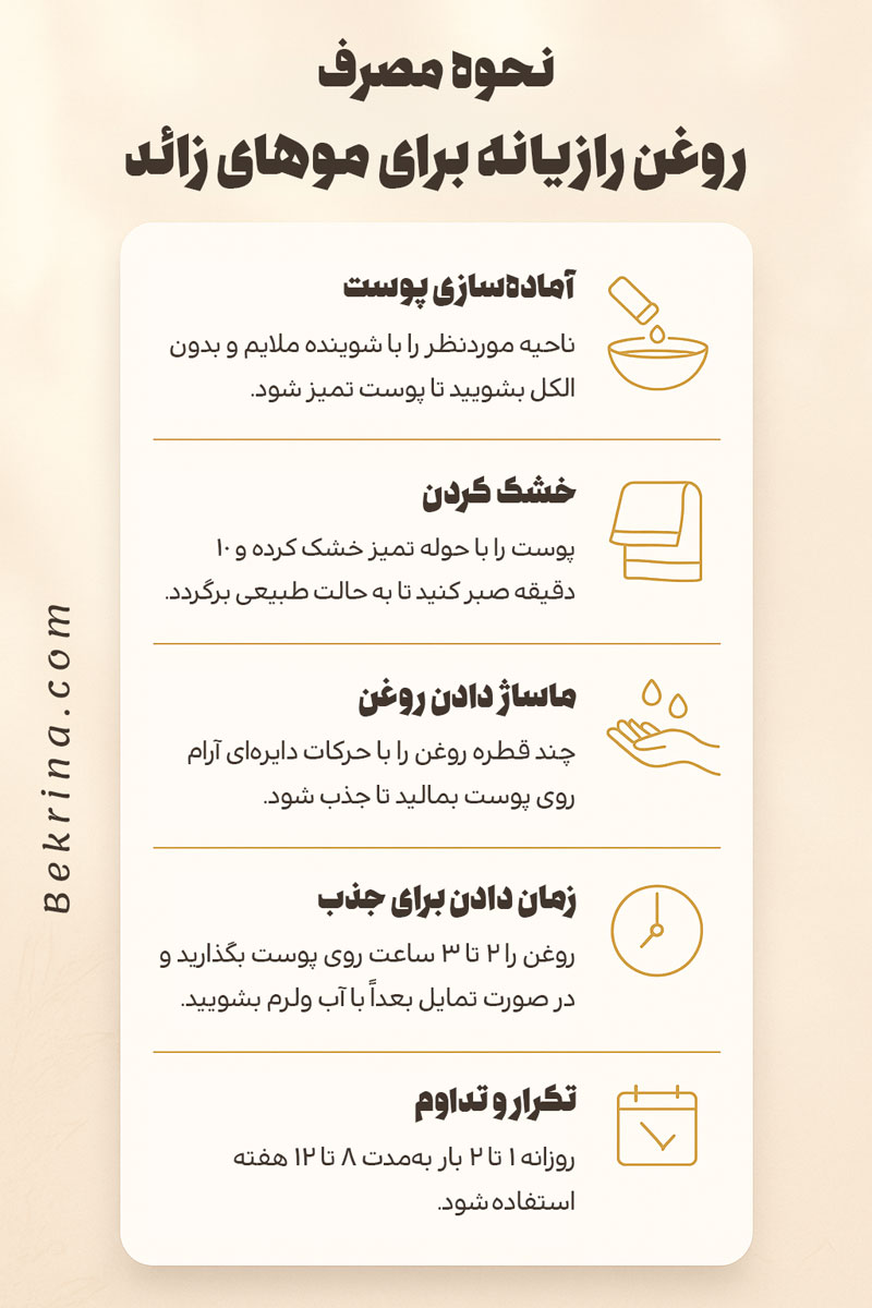 نحوه مصرف روغن رازیانه برای موهای زائد