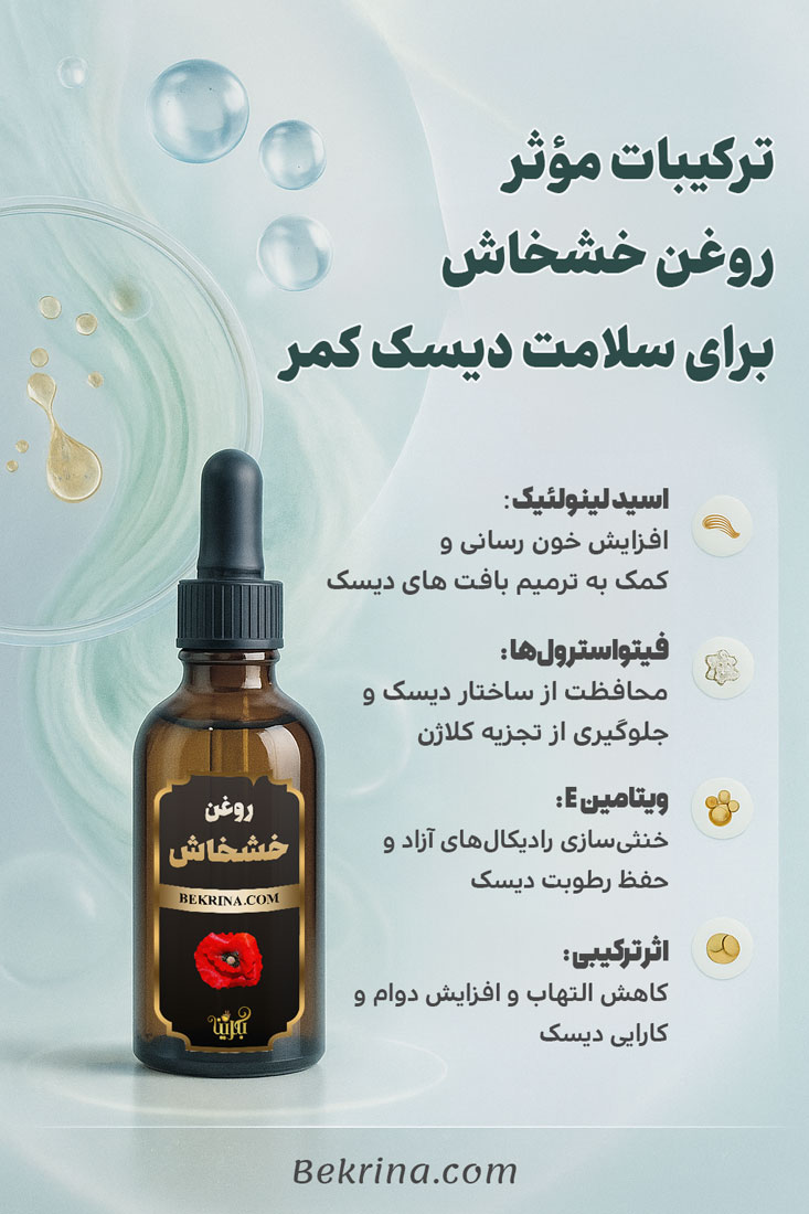 ترکیبات موثر روغن خشخاش برای دیسک کمر