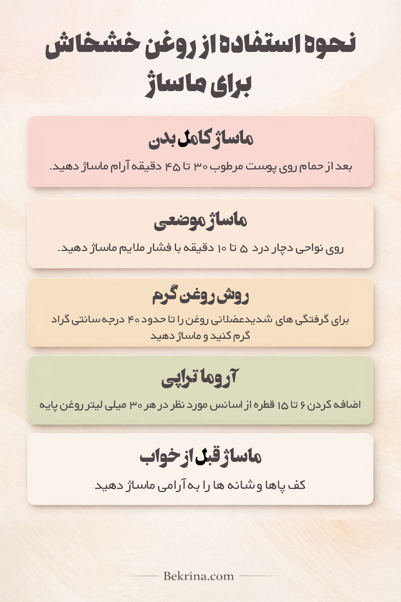  طرز استفاده روغن خشخاش برای ماساژ