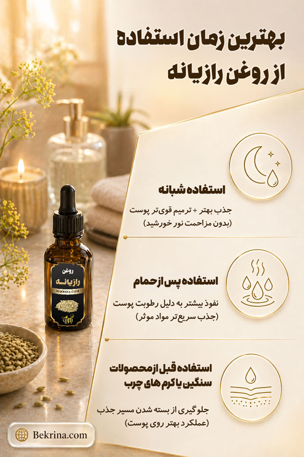 زمان استفاده از روغن رازیانه
